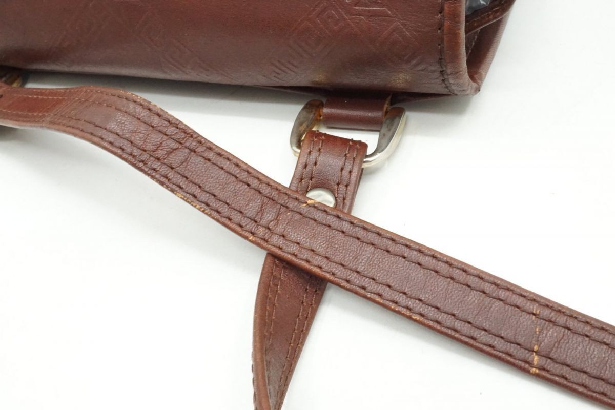 Borsa a tracolla Yves Saint Laurent vintage in pelle unisex logo YSL marrone usata