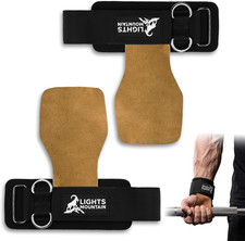 Leather Weight Lifting Straps with D Rings and Adjustable Wrist Support