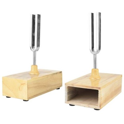 2 Stück Stimmgabel 440HZ Vibration Vibration mit Resonatorbox aus Holz