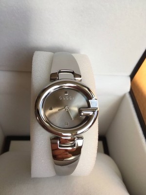 Gucci Guccissima Silver Quartz Watch For Women - YA134503 Gucci Guccissima Steel Bangle Brown Dial Womens Watch YA134503 main image 4