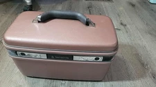 VINTAGE Samsonite Silhouette 4 Train Case Mauve Rose Train Mirror Pocket No Key