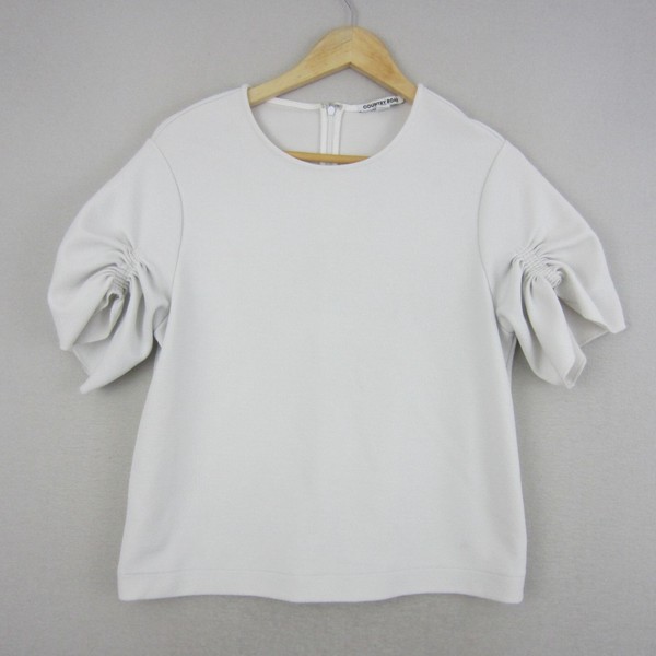 Country Road Top Womens Extra Small 8 White Short Sleeve Blouse Work Casual