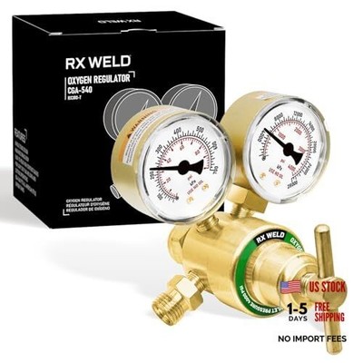  Oxygen Regulator Welding Gas Gauges CGA 540 Inlet Oxy for V-Style T-Handle