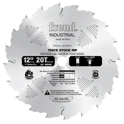 Freud Lm71M012 12 X 20T Thick Stock Rip Blade