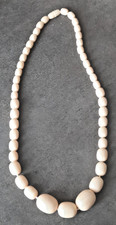 COLLIER FANTAISIE VINTAGE BLANC CASSE FERMETURE A VIS
