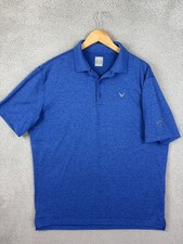 Callaway Polo Shirt Mens Large Blue Opti-Dri Golf Performance Stretch Mens Rugby