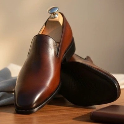 Handgefertigte Solento Leder Halbschuhe | elegante Herren-Slipper UK