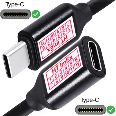 USB-C to USB-C Extension - High Speed data cable - 60HZ 4K Ultra HD/Video/audio