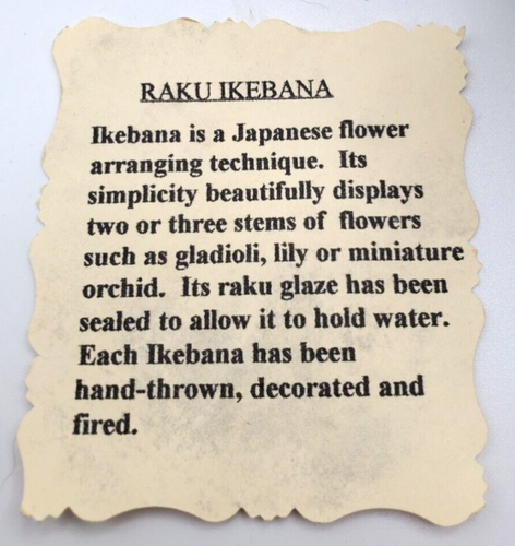 Handmade, Signed, Raku Ikebana - Blue, Burgundy and Green - Picture 10 of 12