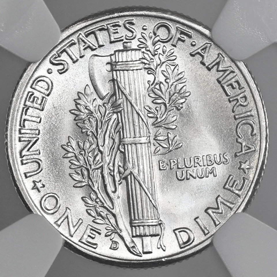 1945-D 10C MERCURY SILVER DIME "DENVER MINT" NGC MS67 #8345184-125 - Image 3 of 4