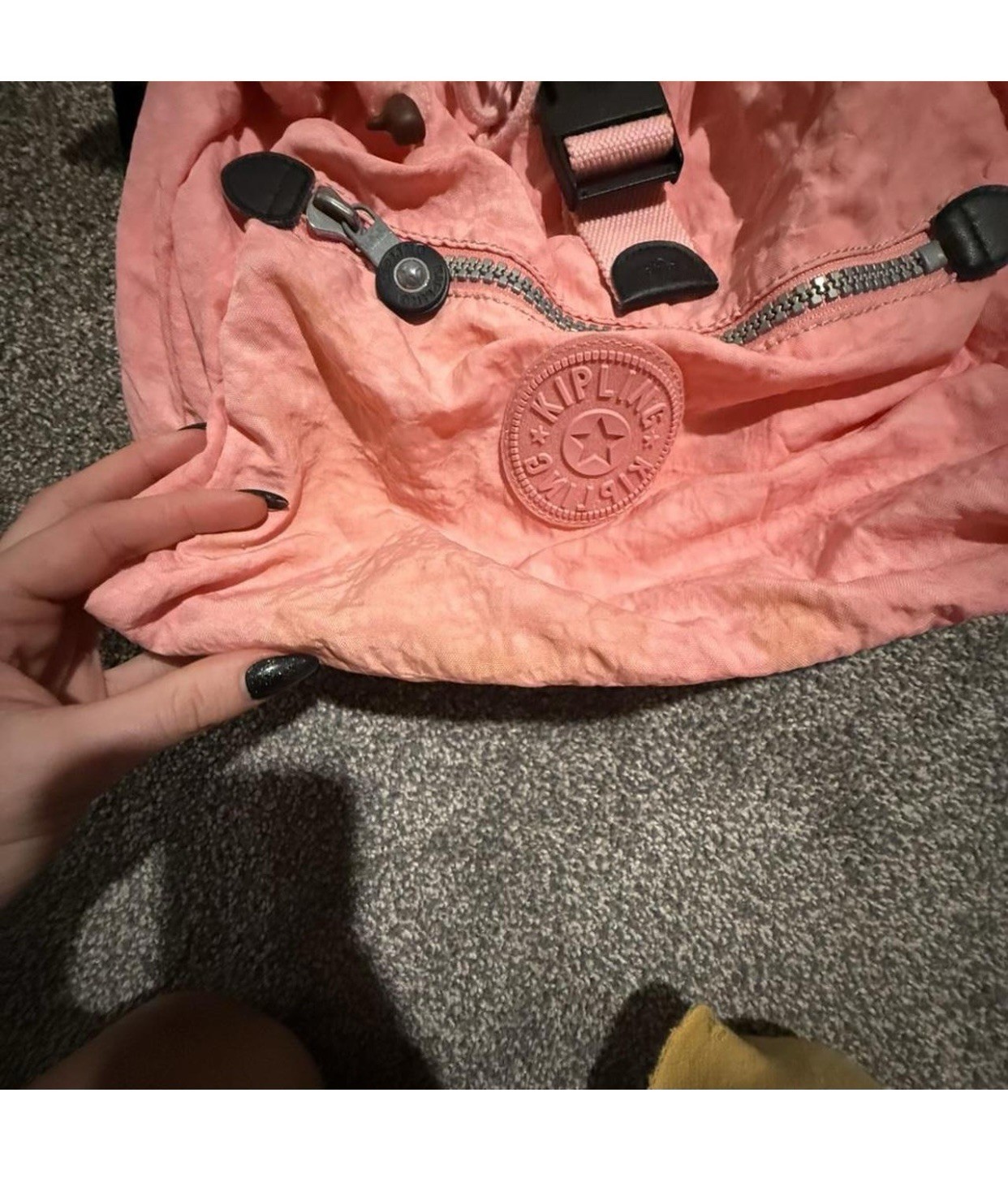 Kipling Pink Nylon Backpack w/ Monkey Keychain-EU… - image 2