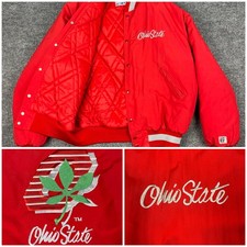 Vtg 80s Ohio State Buckeyes Jacket Mens L OSU Nylon Bomber Varsity Made in USA