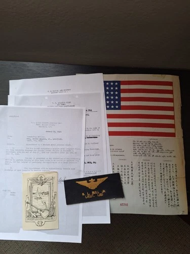 WW2 US Military MIS-X Type 4 Blood Chit name badge and paperwork