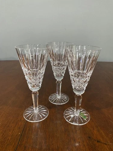 SET(3) VTG WATERFORD Crystal MAEVE Champagne Flutes SIGNED 7"H Ireland