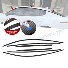 Carbon Fiber Texture Vinyl Pre-Cut Window Strip Cover For Kia Stinger 2018-2023
