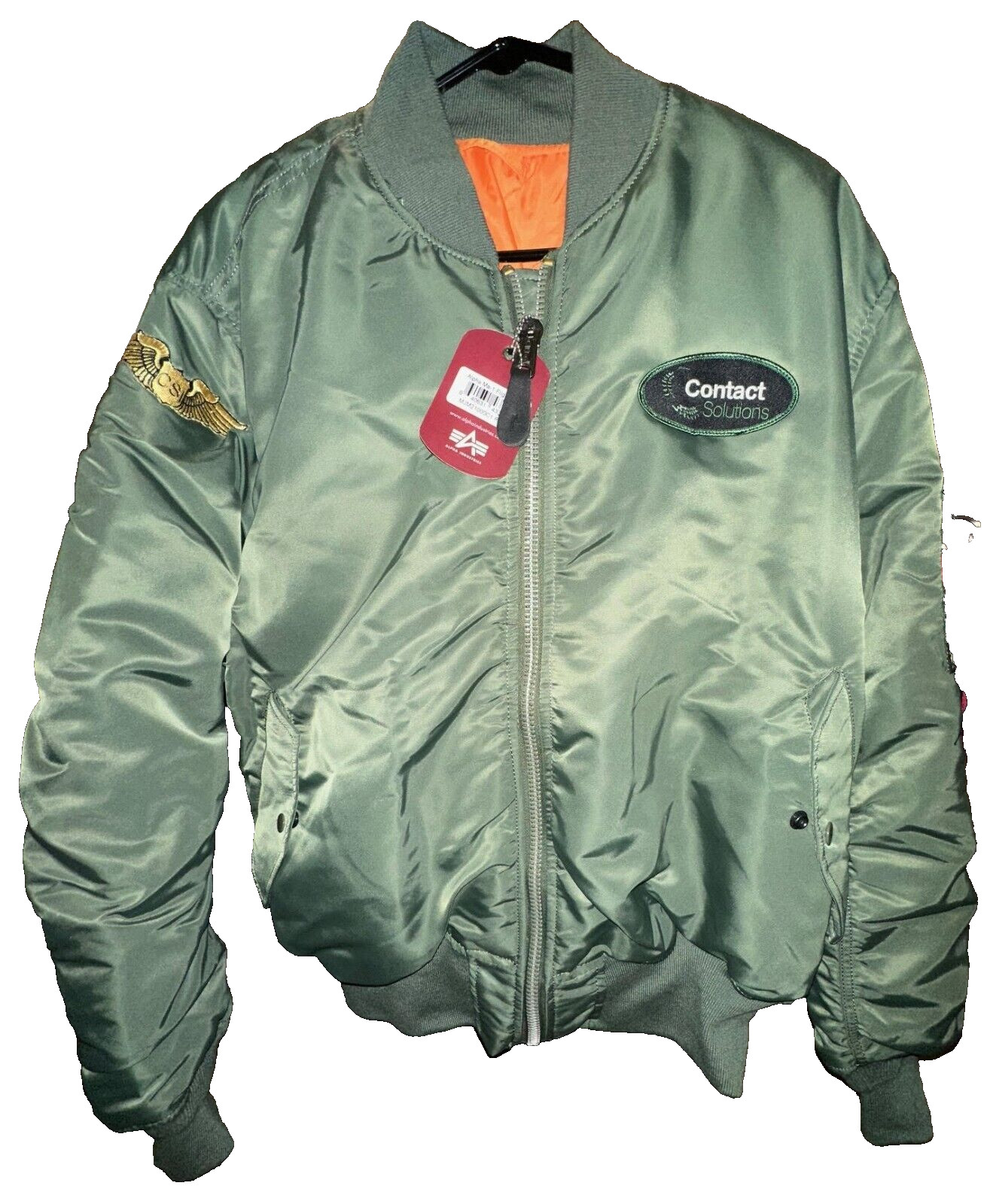 Alpha Industries MA-1 Full Zip Military Flight Bomber Jacket Men's XL Deadstock