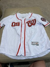 Washington Nationals Baseball Jersey Majestic MLB Size 40 White Number 09