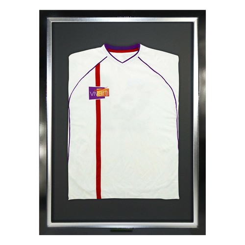 Vivarti Standard Gloss Black-Silver-Black Backing Frame Sports Shirt Display - Picture 2 of 24