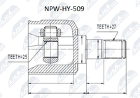 NPW-HY-509 NTY Gelenksatz, Antriebswelle FüR Hyundai