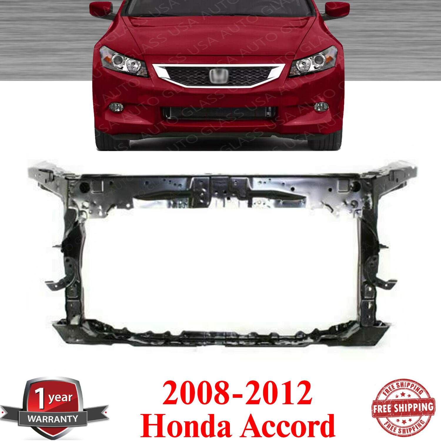 Radiator Support Assembly Steel Sedan For 2008-2012 Honda Accord | eBay