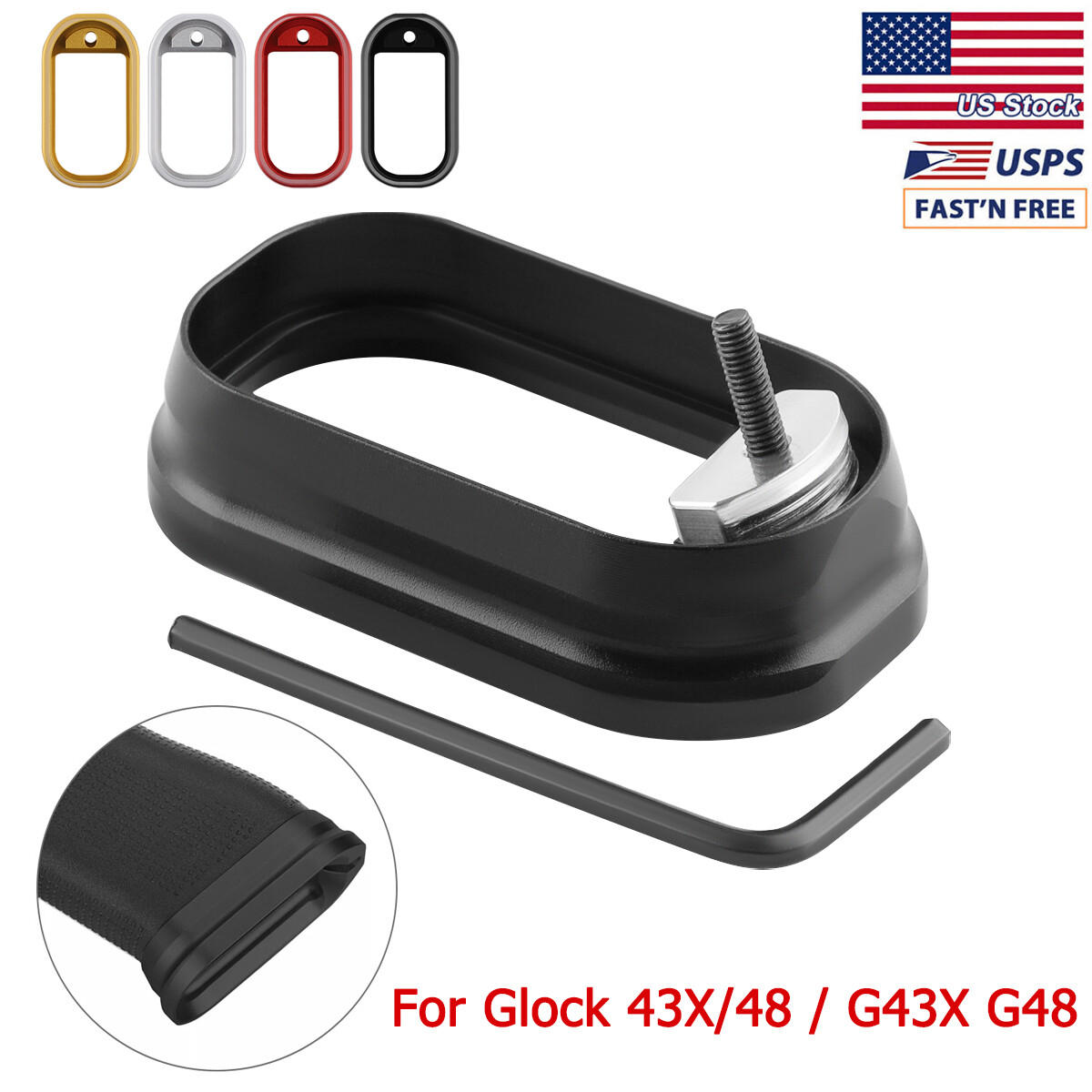 Aluminum Metal Flared Magwell for Glock 43X /48 / G43X G48 4