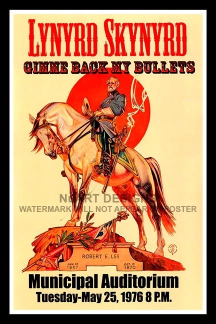 HOME DECOR Framed Vintage Style Rock 'n' Roll Poster "LYNYRD SKYNYRD, 1976";12x18
