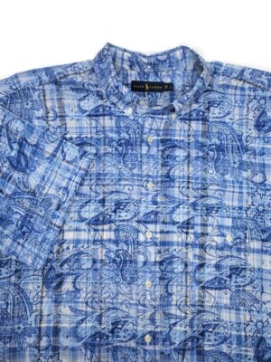 Ralph Lauren Shirt Mens 2XL Hawaiian Paisley Classicore Normcore Preppy Casual