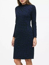 NEW BANANA REPUBLIC leopard print metallic stretch knit sweater dress size Small