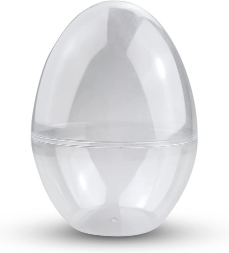 5 Stück Acryl-Eier 15 cm Größe, 11 cm Durchmesser transparent teilbar stehend - Bild 1 von 7