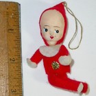 Vintage Christmas Pixie Elf Shelf Sitter Ornament Composite Face MCM Japan Red — photo 5