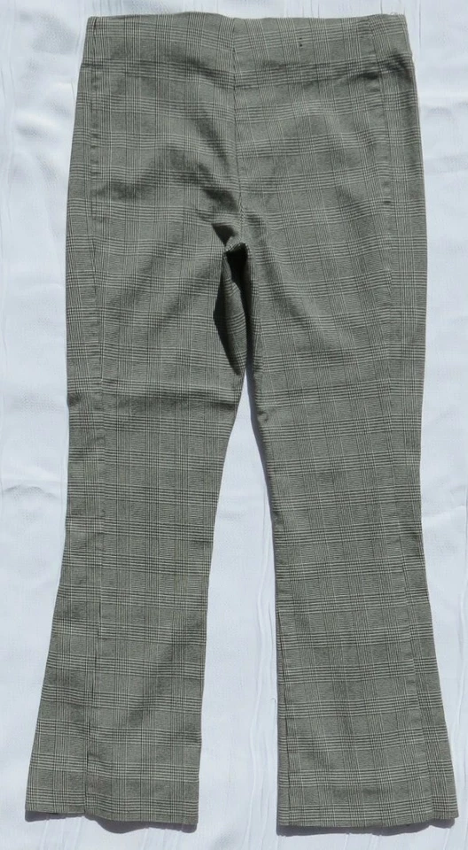 $69 INC черный и белый клетку тянуть на эластичной середины подъема тонкий Bootcut брюки США M 8 - Изображение 3 из 4