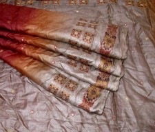 BVH WEARABLE PURE SILK Vintage Sari 5yds 21JUL1413 X04 E624 Coffee Rust ABCKB