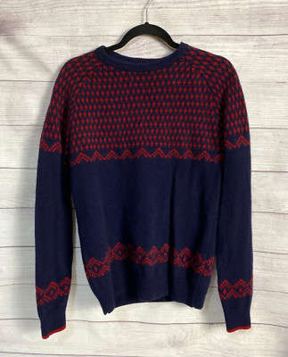 Goodthreads Men's Size Small 100% Lambswool Fair Isle Pullover Sweater