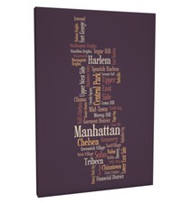 Manhattan, New York, Text Map Box Canvas and Poster Print (806)