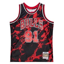 MITCHELL  NESS NBA TEAM MARBLE SWINGMAN JERSEY CHICAGO BULLS 1997 DENNIS RODMAN
