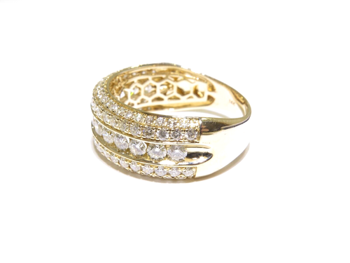 14k Yellow Gold Channel & Prong Set 2.23ct Round Cut White Diamond Ring - Picture 4 of 6