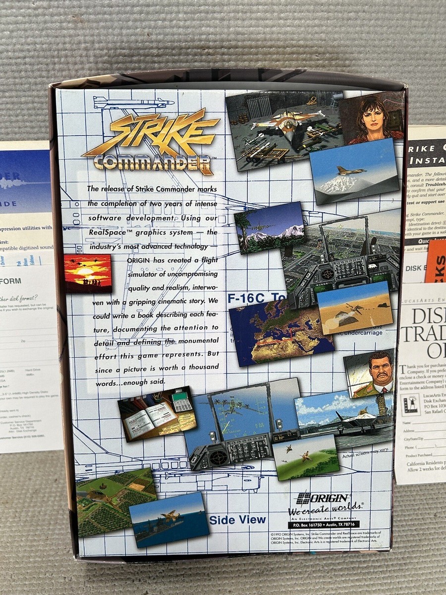 Strike Commander Flight Simulator PC Game 1992 Chris Roberts