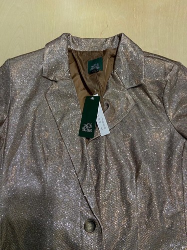 Women's Oversized Glitter Blazer Wild Fable Copper Size Medium Flashy Fancy - Picture 4 of 10