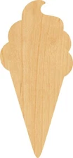Ice Cream Cone Laser Cut Out Wood Shape Craft Supply - Woodcraft Cutout