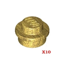 LEGO - Plate Specialty 1 x 1 Round Stud (X10) - Pearl Gold