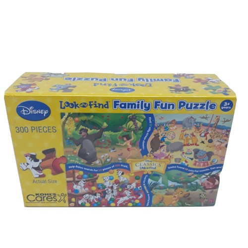 Disney Look Find Family Fun Puzzle Oversized 300Pcs Kohl's Cares Factory Sealed