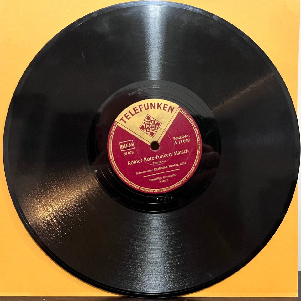Telefunken 1930s Germany - Kolner Rote Marsch - 10" Shellac 78RPM Record - V - Image 2 of 4