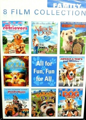 8 Movie FAMILY New 4 DVD,Retrivers,Miracle Dogs,Karate Dog ,12 Hours Dog Movies 