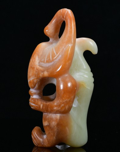 8,5 cm Chine Hongshan Culture Hetian Jade Sculpture Soleil officiel Dieu Helios Soleil-Dieu Statue