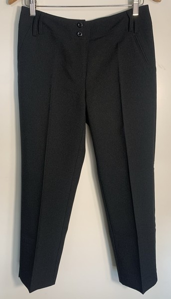 Ladies Size 8 Brown Sugar Cropped Business Pants Black Pockets
