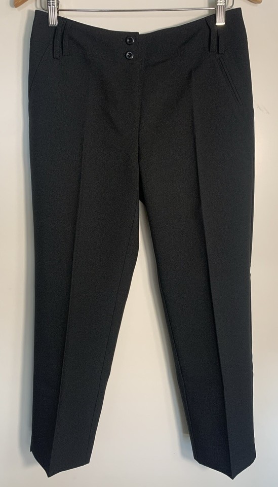 Ladies Size 8 Brown Sugar Cropped Business Pants Black Pockets
