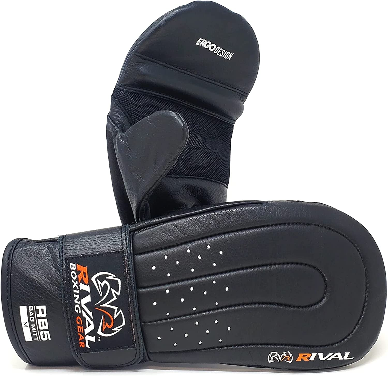 Boxing RB5 Bag Mitts, Hook and Loop Closure Premium Leather, Zero