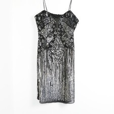Beaded sequinned strapless dress flapper party 1920s sparkly club event cocktail