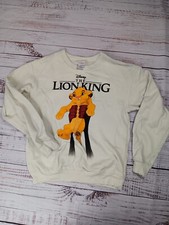 The Lion King Simba Pullover Sweatshirt Disney Womens Medium Jrs 7-9 Beige