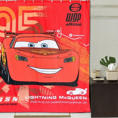 McQueen Race Car Design Modern Bathroom Fabric Polyester Shower Curtain 2s861 - Picture 4 of 7